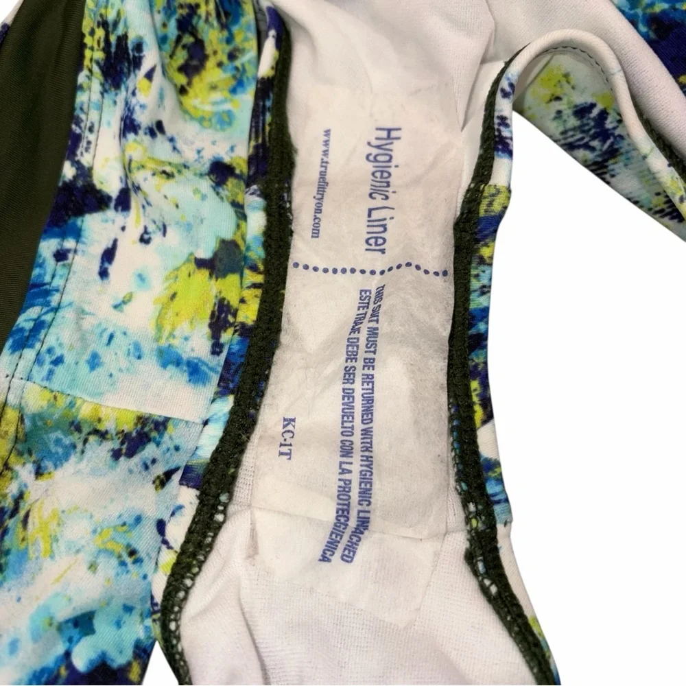 NEW Athleta Dolphin Hypersonic Caspian Blue Hip Hugger Swim Bottom size Medium